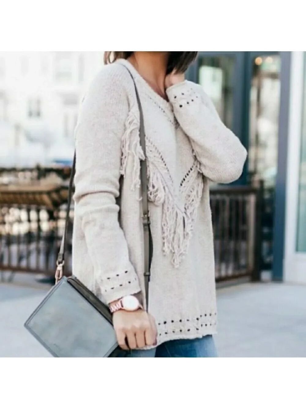 Show Me Your MuMu Frances Fringe Pullover Knit
